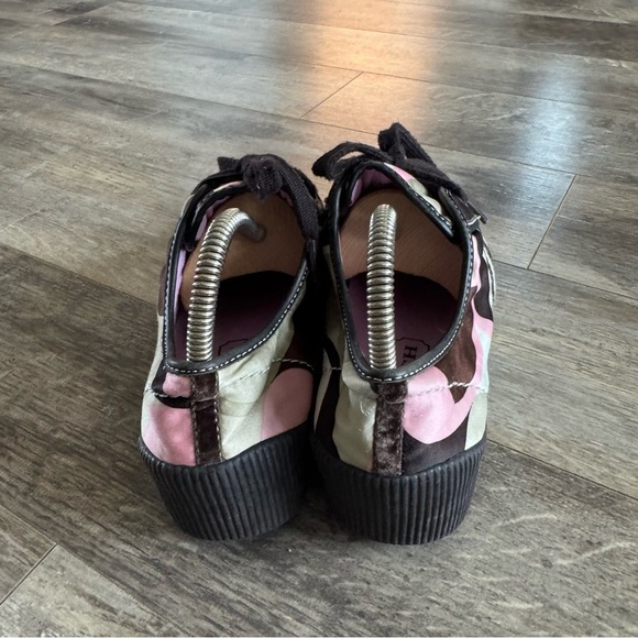 Coach Nia Wedge Sneakers with a silk patch logo in brown and pink tones - Y2K - Picture 4 of 12